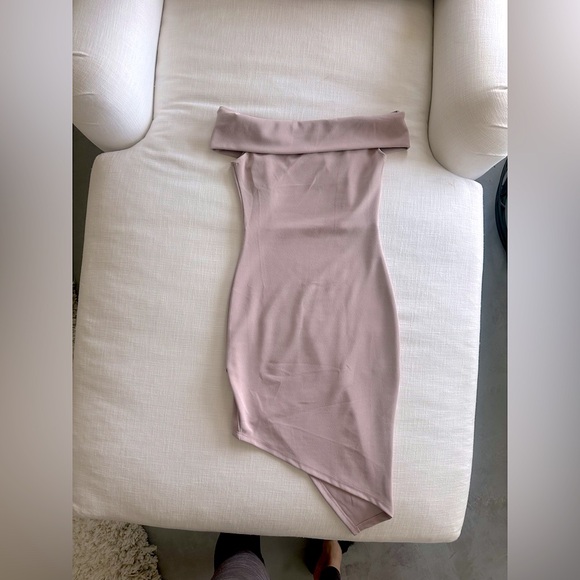 High low off the shoulder mini dress - size XS - Mauve - Picture 2 of 3